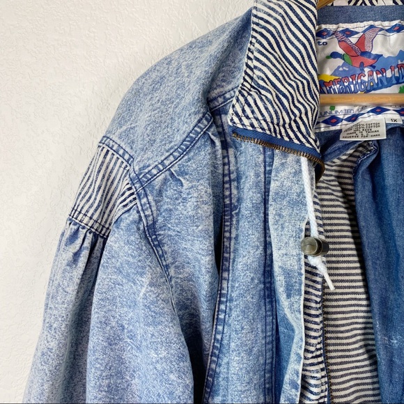 Vintage America Idea Acid Wash Denim Jacket - Picture 3 of 9